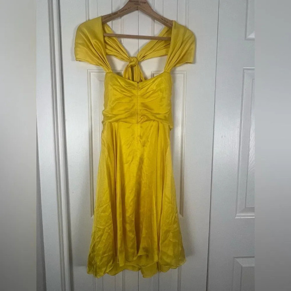 Halston Heritage 100% Silk Citron Yellow Dress Size 6 New With Tag - Picture 8 of 10